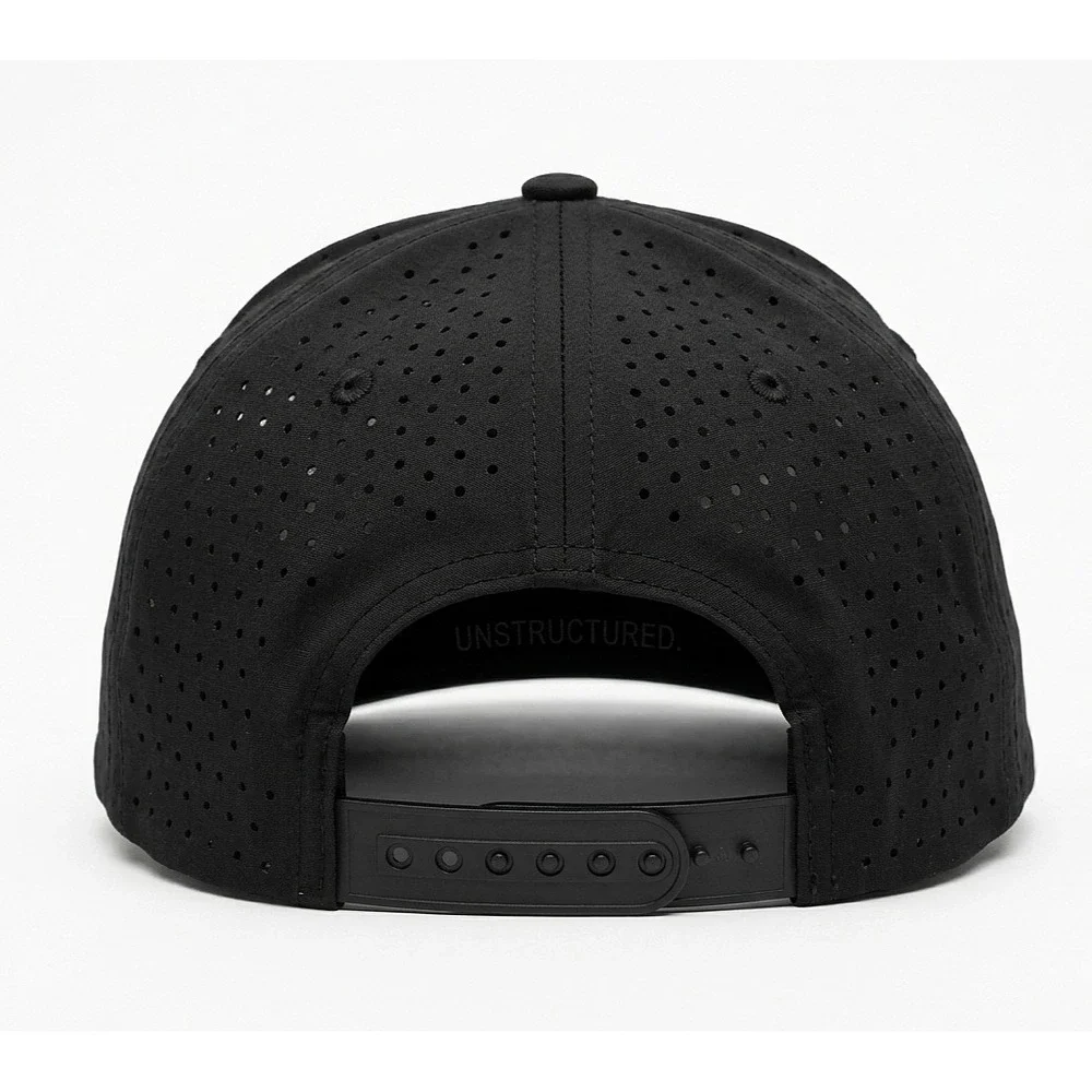 Runs Deep Premium Tactical American Flag Black Moisture Perforated Mesh Snapback
